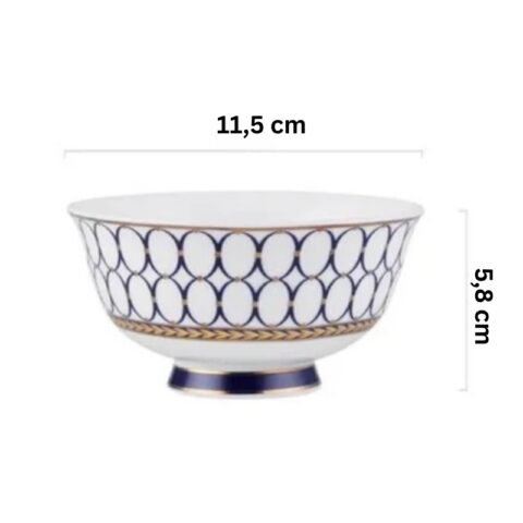 Sinise dekooriga väike kauss