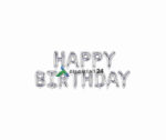 Fooliumist õhupallid Happy Birthday hõbedne