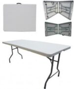 Kokkupandav laud 122cm laadalaud klapplaud plastik kokkuklapitav laud