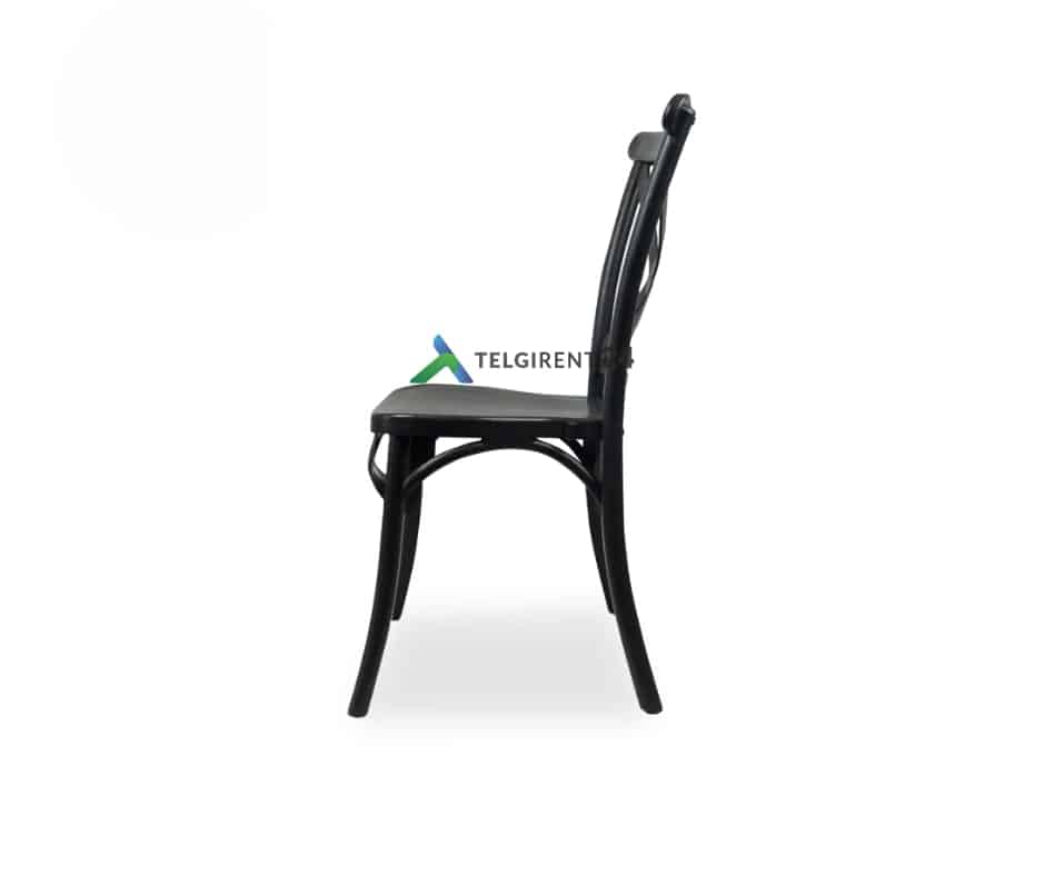 Mustad toolid Cross-Back Toolide rent Mööbli rent Ideaalne tool pulmadesse