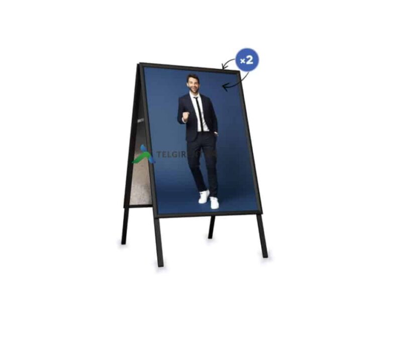 Reklaamtahvel kahepoolne must A1 4