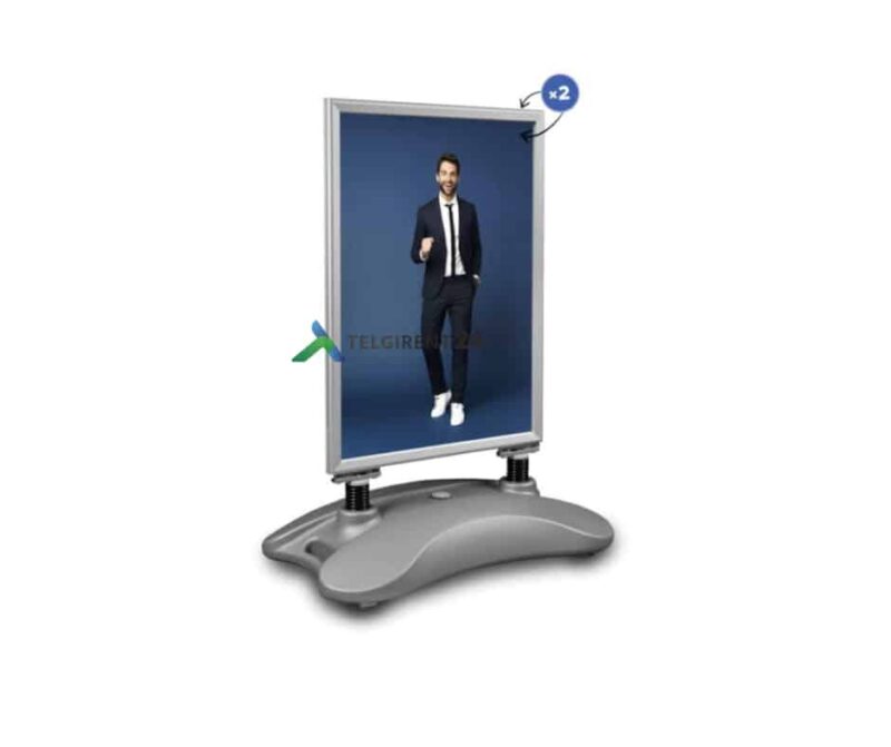 Reklaamtahvel kahepoolne raskusega hall A1 4